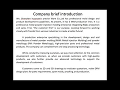 Metal injection molding workshop